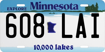 MN license plate 608LAI