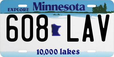 MN license plate 608LAV