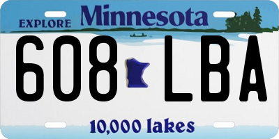 MN license plate 608LBA
