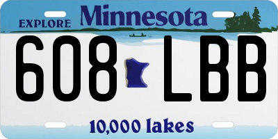 MN license plate 608LBB