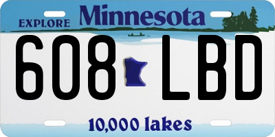 MN license plate 608LBD