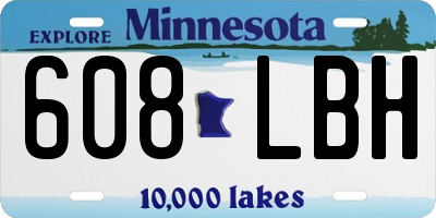 MN license plate 608LBH