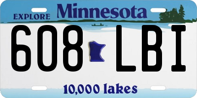 MN license plate 608LBI