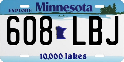 MN license plate 608LBJ