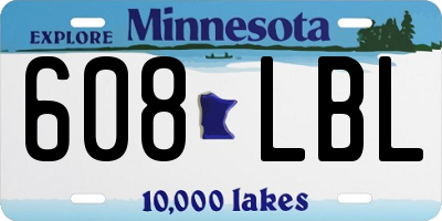 MN license plate 608LBL