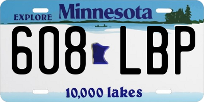 MN license plate 608LBP
