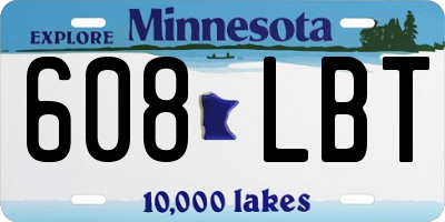 MN license plate 608LBT