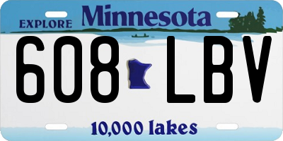 MN license plate 608LBV