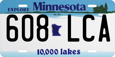 MN license plate 608LCA