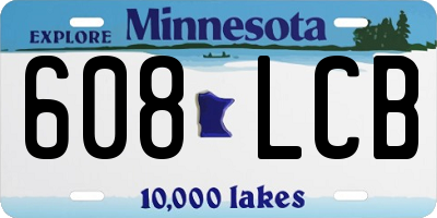 MN license plate 608LCB