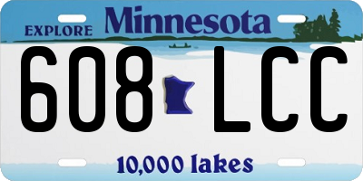 MN license plate 608LCC