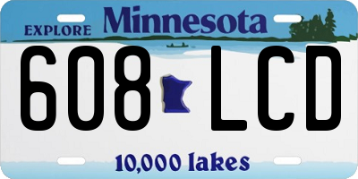 MN license plate 608LCD