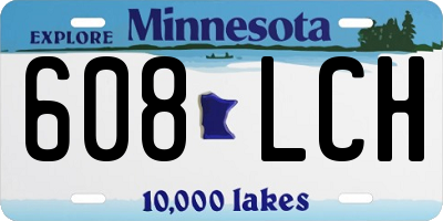 MN license plate 608LCH