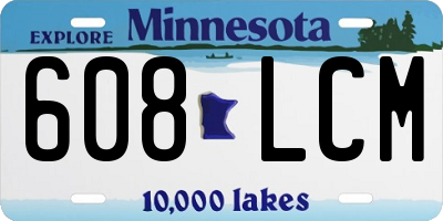 MN license plate 608LCM