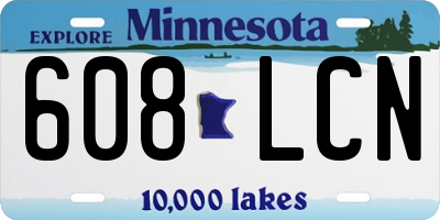 MN license plate 608LCN