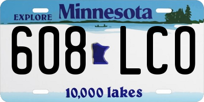 MN license plate 608LCO