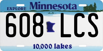 MN license plate 608LCS