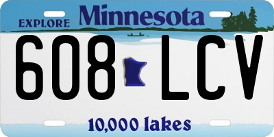 MN license plate 608LCV