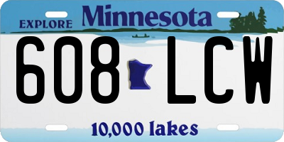 MN license plate 608LCW