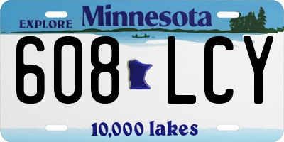 MN license plate 608LCY