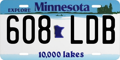 MN license plate 608LDB