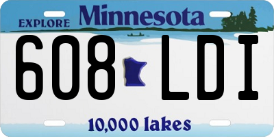 MN license plate 608LDI