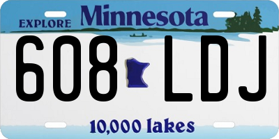 MN license plate 608LDJ