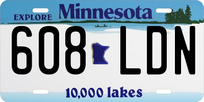 MN license plate 608LDN