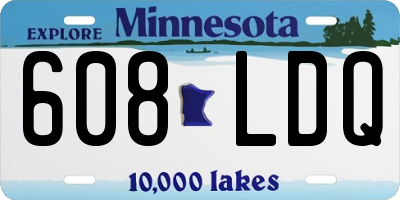 MN license plate 608LDQ