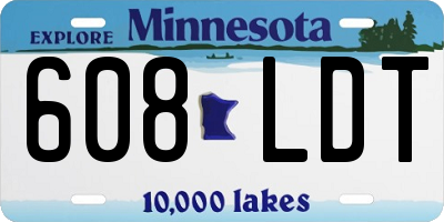 MN license plate 608LDT