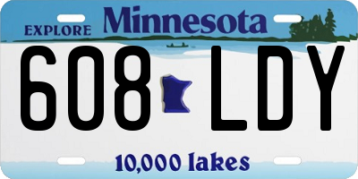 MN license plate 608LDY