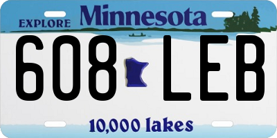 MN license plate 608LEB