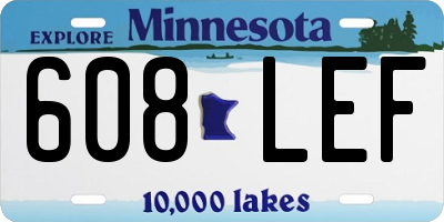 MN license plate 608LEF