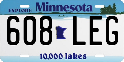 MN license plate 608LEG