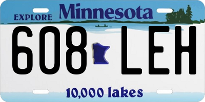 MN license plate 608LEH
