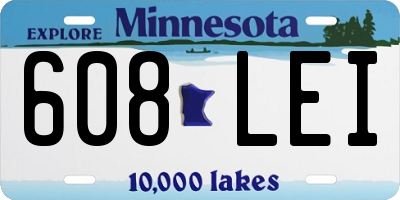 MN license plate 608LEI