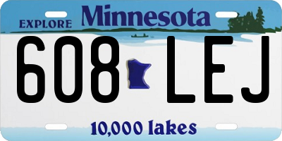 MN license plate 608LEJ