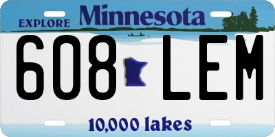 MN license plate 608LEM