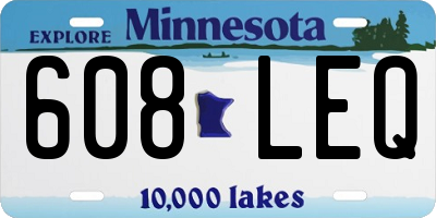 MN license plate 608LEQ