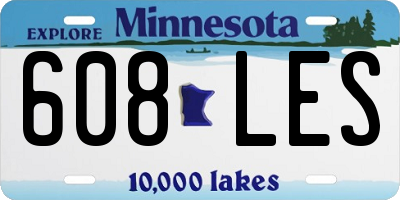 MN license plate 608LES