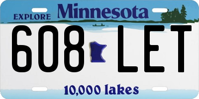 MN license plate 608LET
