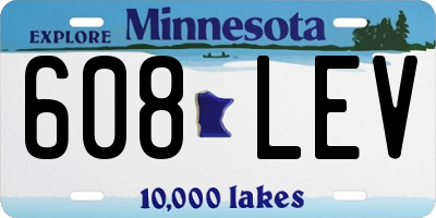 MN license plate 608LEV