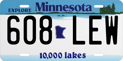 MN license plate 608LEW