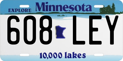 MN license plate 608LEY