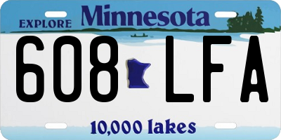 MN license plate 608LFA