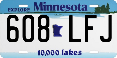 MN license plate 608LFJ