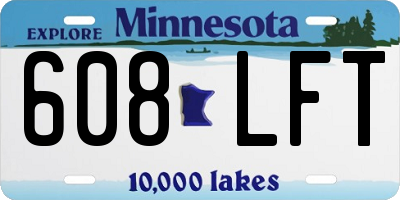 MN license plate 608LFT