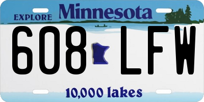 MN license plate 608LFW