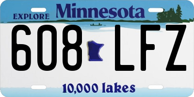 MN license plate 608LFZ