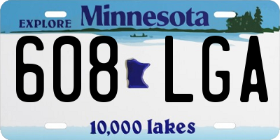 MN license plate 608LGA